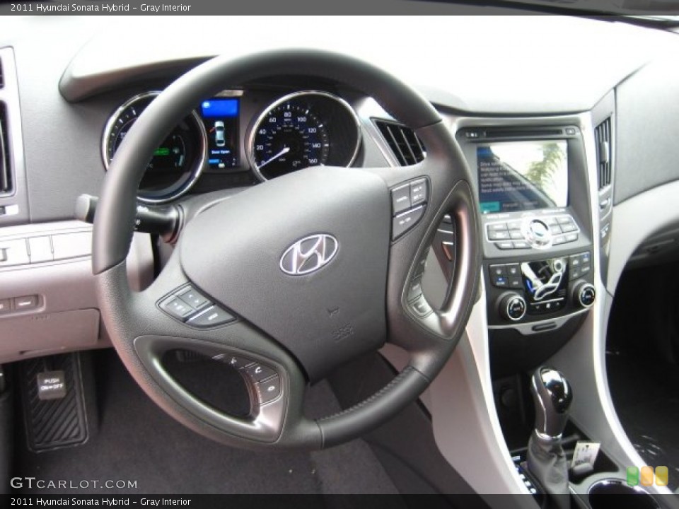 Gray Interior Steering Wheel for the 2011 Hyundai Sonata Hybrid #51752494