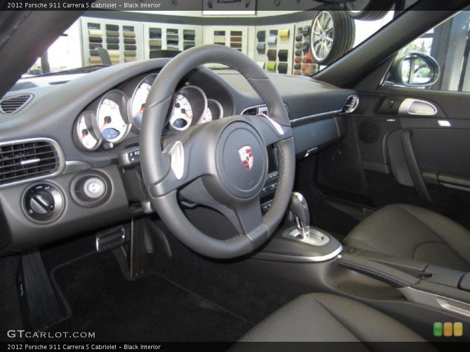 Black Interior Steering Wheel for the 2012 Porsche 911 Carrera S Cabriolet #51755494