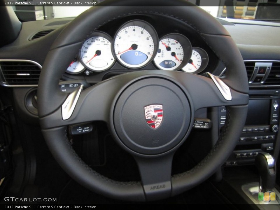 Black Interior Steering Wheel for the 2012 Porsche 911 Carrera S Cabriolet #51755641