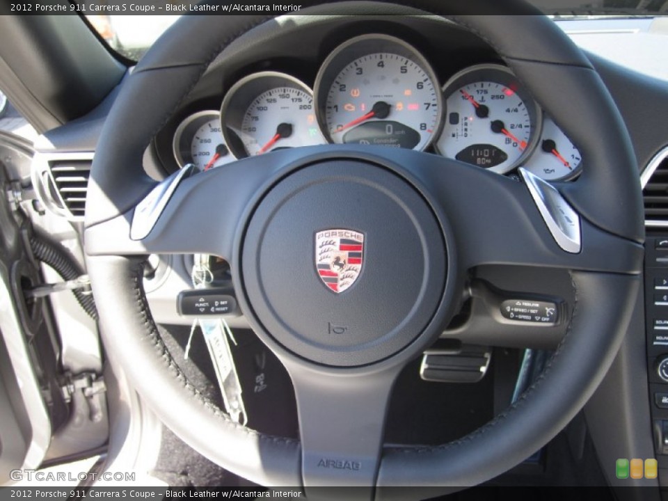 Black Leather w/Alcantara Interior Steering Wheel for the 2012 Porsche 911 Carrera S Coupe #51755974
