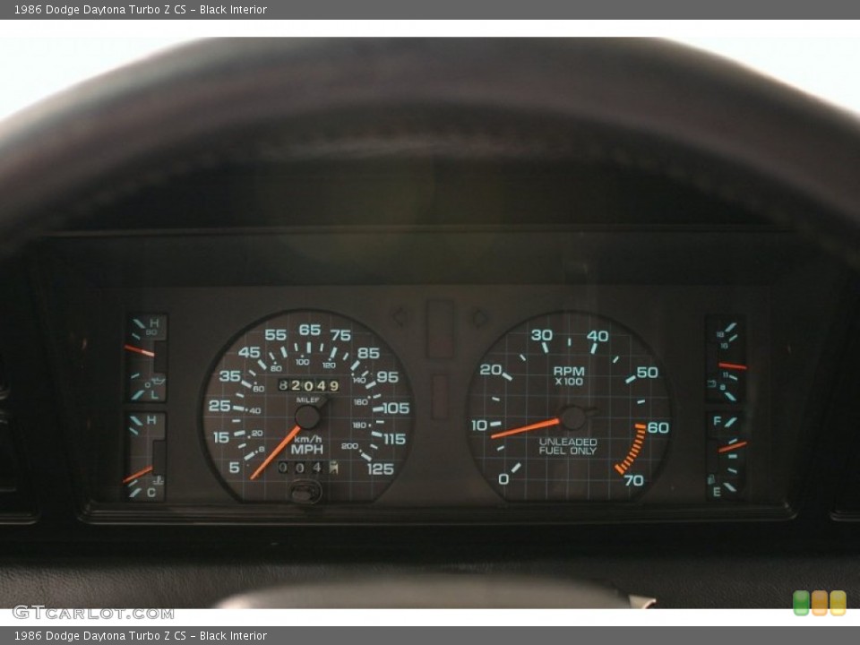 Black Interior Gauges for the 1986 Dodge Daytona Turbo Z CS #51759910