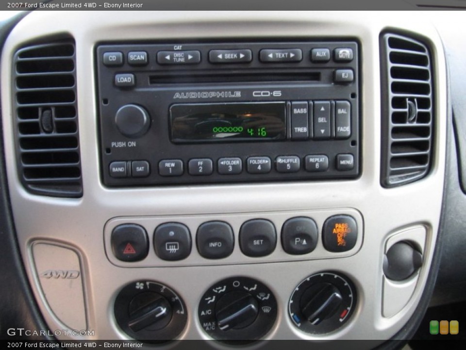 Ebony Interior Controls for the 2007 Ford Escape Limited 4WD #51760468