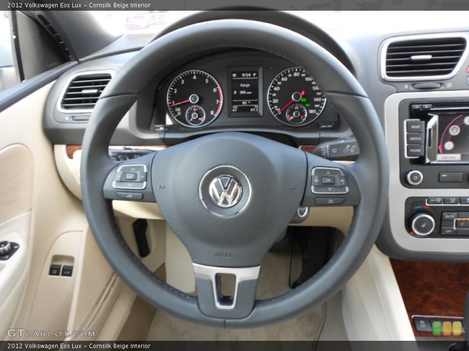 Cornsilk Beige Interior Steering Wheel for the 2012 Volkswagen Eos Lux #51760876