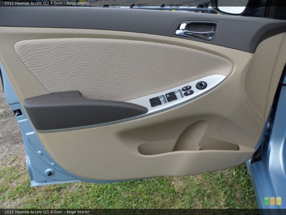 Beige Interior Door Panel for the 2012 Hyundai Accent GLS 4 Door #51762955