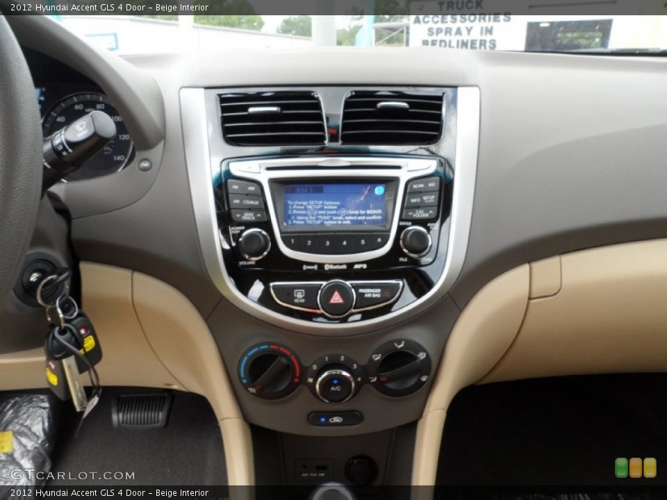 Beige Interior Controls for the 2012 Hyundai Accent GLS 4 Door #51763036