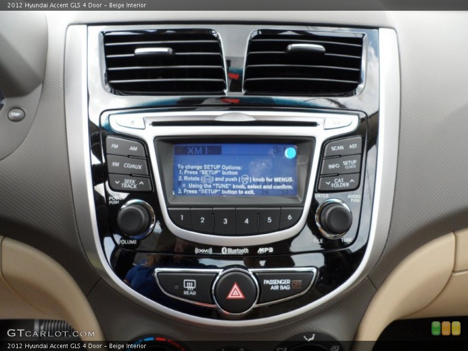 Beige Interior Controls for the 2012 Hyundai Accent GLS 4 Door #51763048