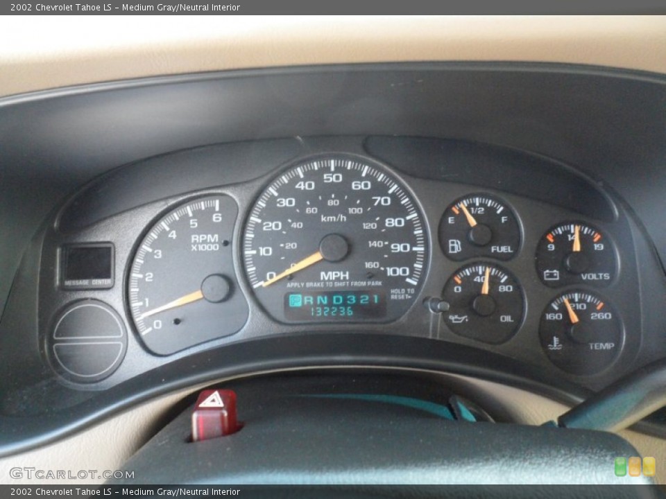 Medium Gray/Neutral Interior Gauges for the 2002 Chevrolet Tahoe LS #51763849