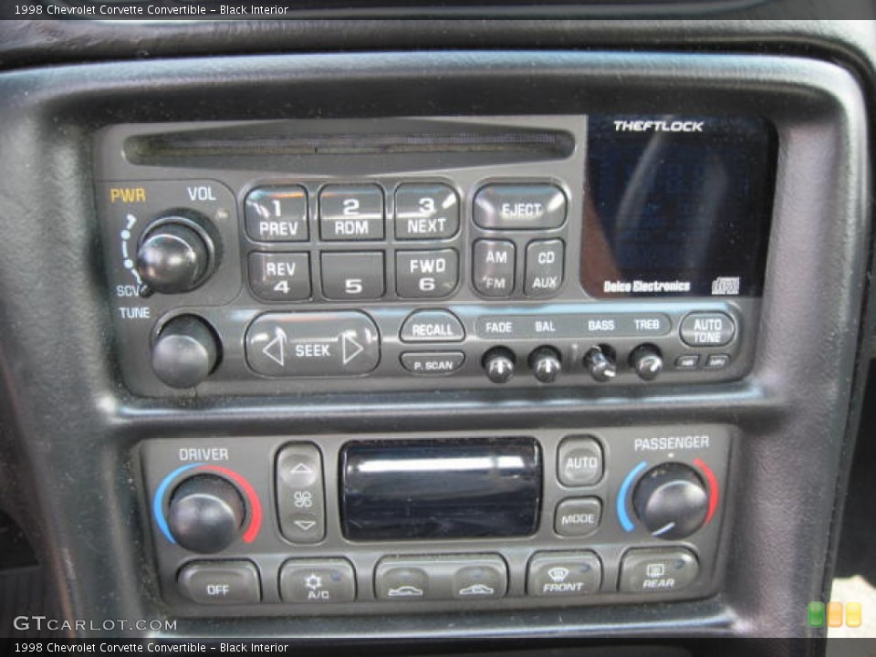 Black Interior Controls for the 1998 Chevrolet Corvette Convertible #51771688