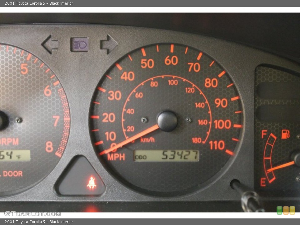 Black Interior Gauges for the 2001 Toyota Corolla S #51774352