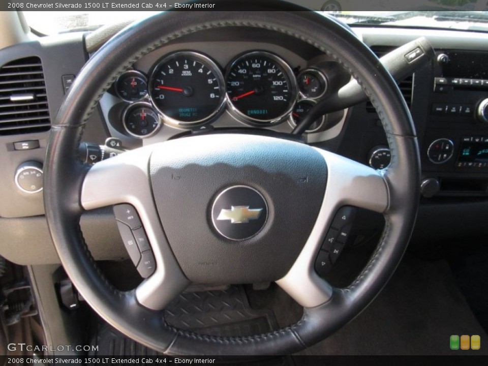 Ebony Interior Steering Wheel for the 2008 Chevrolet Silverado 1500 LT Extended Cab 4x4 #51778226