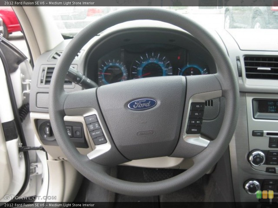 Medium Light Stone Interior Steering Wheel for the 2012 Ford Fusion SE V6 #51781582