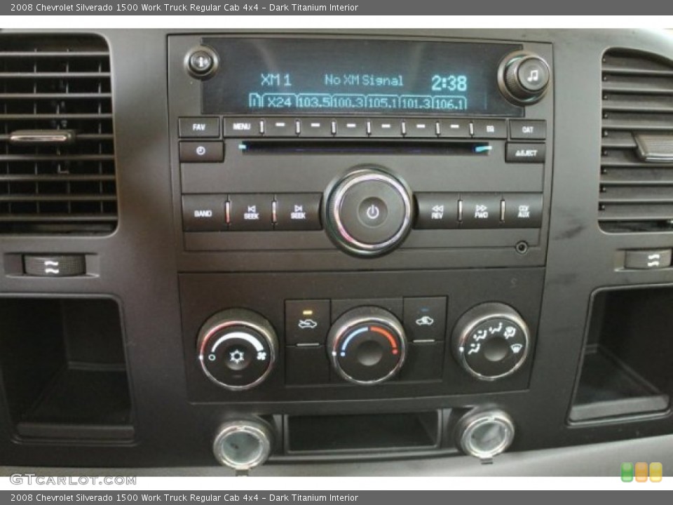 Dark Titanium Interior Controls for the 2008 Chevrolet Silverado 1500 Work Truck Regular Cab 4x4 #51789983