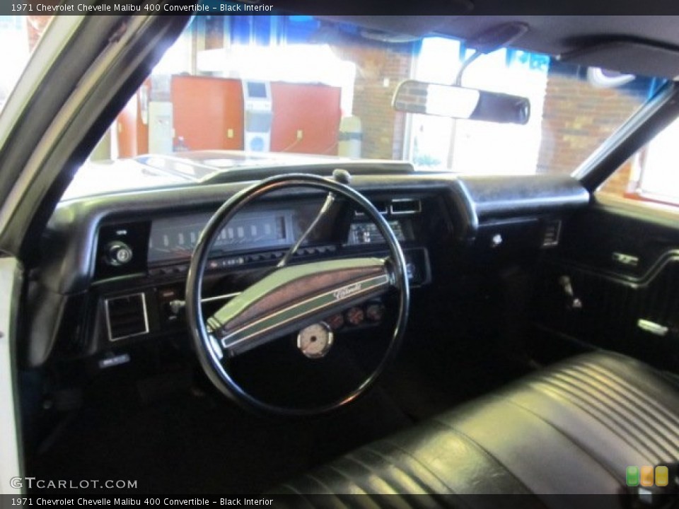 Black Interior Photo for the 1971 Chevrolet Chevelle Malibu 400 Convertible #51795341