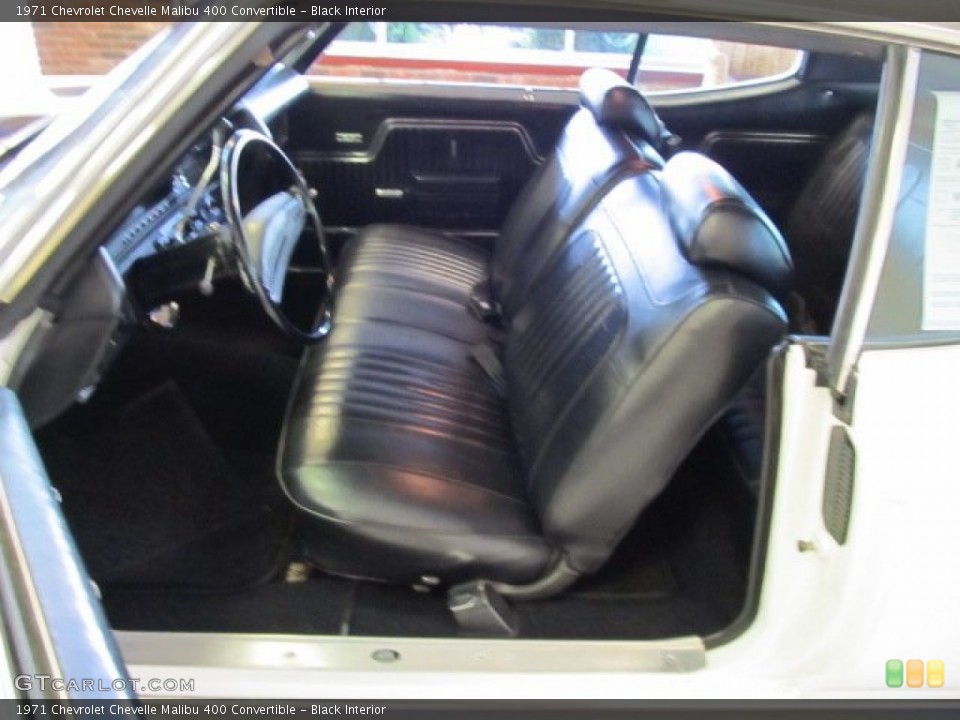 Black Interior Photo for the 1971 Chevrolet Chevelle Malibu 400 Convertible #51795356