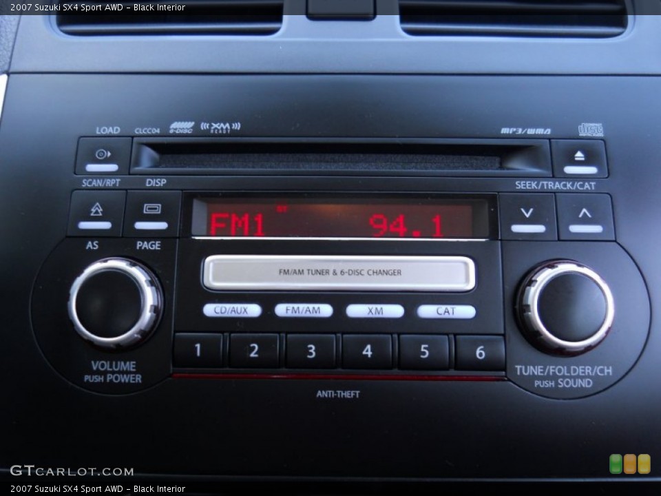 Black Interior Controls for the 2007 Suzuki SX4 Sport AWD #51798275