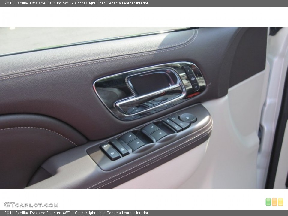 Cocoa/Light Linen Tehama Leather Interior Controls for the 2011 Cadillac Escalade Platinum AWD #51803498