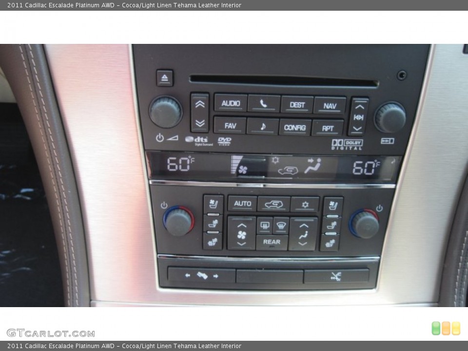 Cocoa/Light Linen Tehama Leather Interior Controls for the 2011 Cadillac Escalade Platinum AWD #51803630