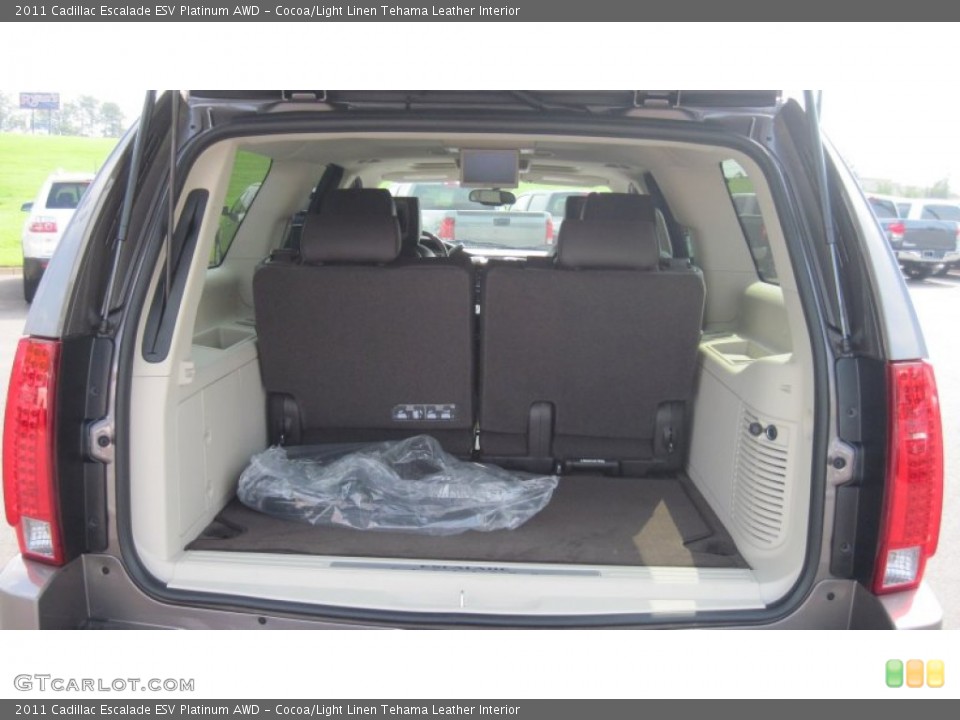 Cocoa/Light Linen Tehama Leather Interior Trunk for the 2011 Cadillac Escalade ESV Platinum AWD #51803996
