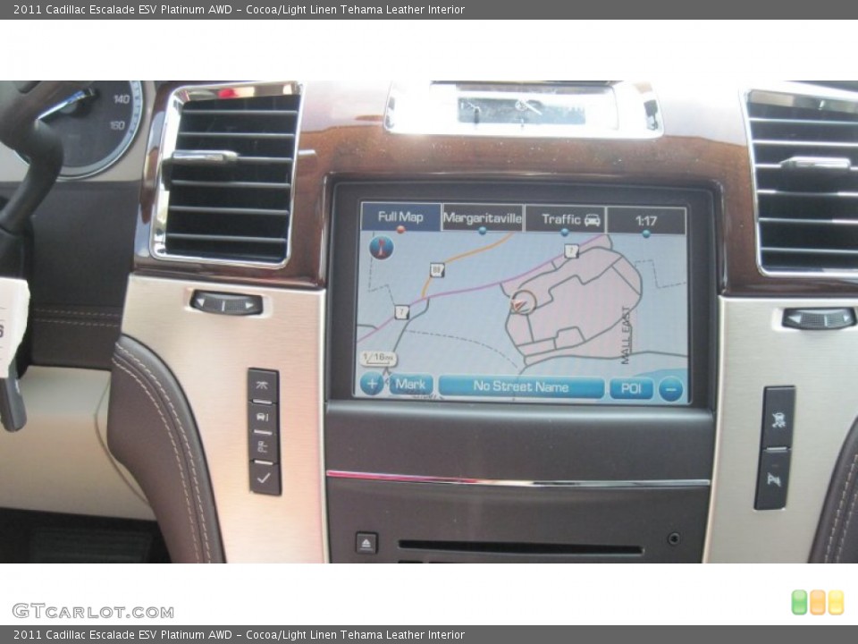 Cocoa/Light Linen Tehama Leather Interior Navigation for the 2011 Cadillac Escalade ESV Platinum AWD #51804133
