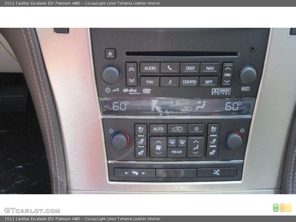 Cocoa/Light Linen Tehama Leather Interior Controls for the 2011 Cadillac Escalade ESV Platinum AWD #51804158