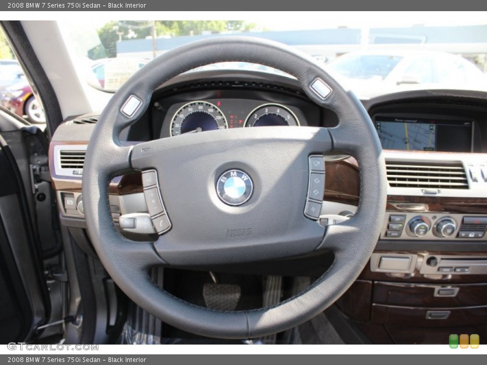 Black Interior Steering Wheel for the 2008 BMW 7 Series 750i Sedan #51812456