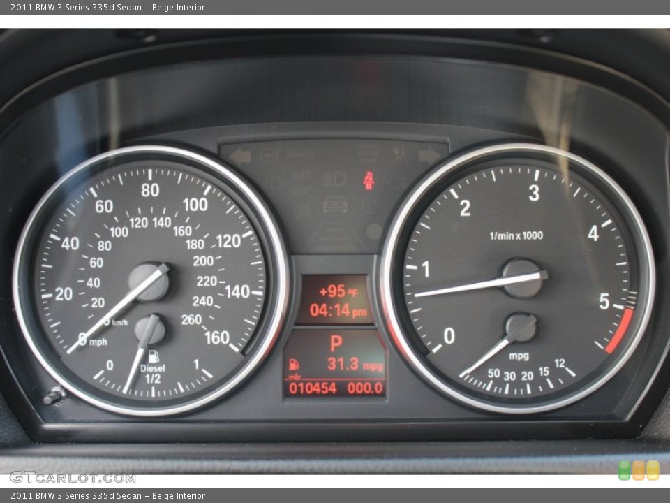 Beige Interior Gauges for the 2011 BMW 3 Series 335d Sedan #51813221
