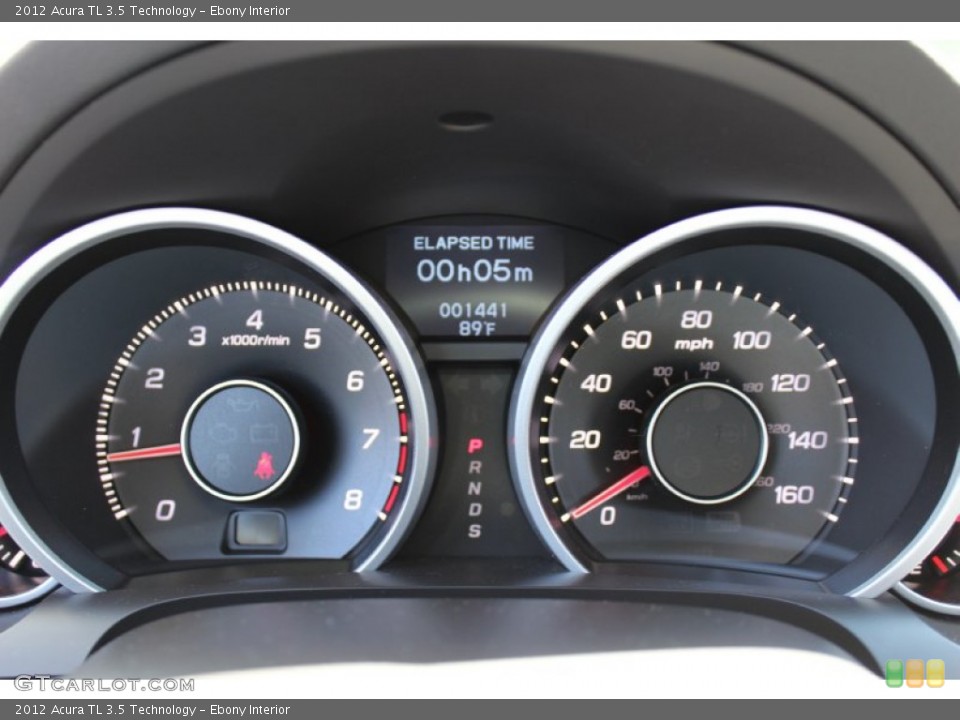 Ebony Interior Gauges for the 2012 Acura TL 3.5 Technology #51813686