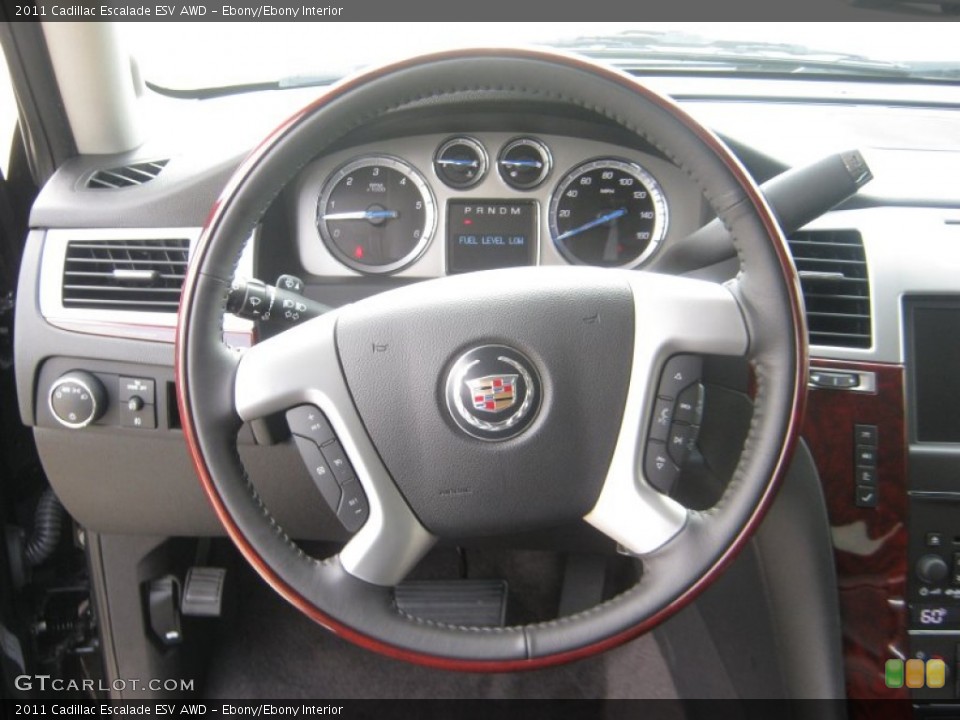 Ebony/Ebony Interior Steering Wheel for the 2011 Cadillac Escalade ESV AWD #51815753