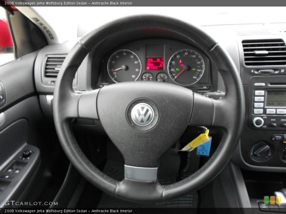 Anthracite Black Interior Steering Wheel for the 2008 Volkswagen Jetta Wolfsburg Edition Sedan #51816200