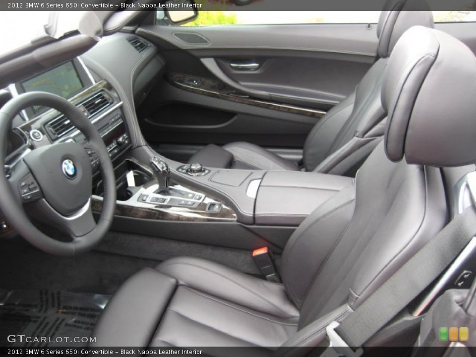 Black Nappa Leather Interior Photo for the 2012 BMW 6 Series 650i Convertible #51817907