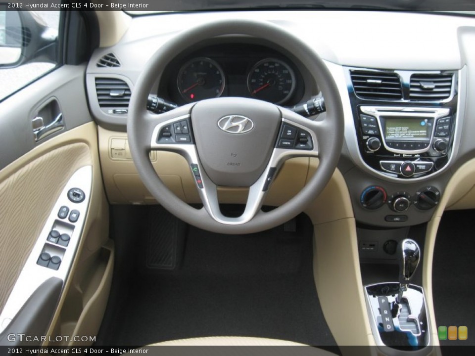 Beige Interior Dashboard for the 2012 Hyundai Accent GLS 4 Door #51827452