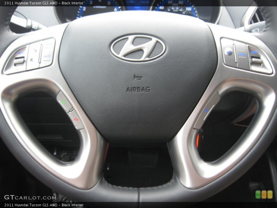 Black Interior Steering Wheel for the 2011 Hyundai Tucson GLS AWD #51827941