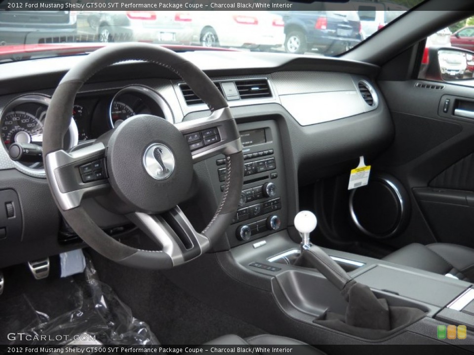 Charcoal Black/White Interior Dashboard for the 2012 Ford Mustang Shelby GT500 SVT Performance Package Coupe #51837691