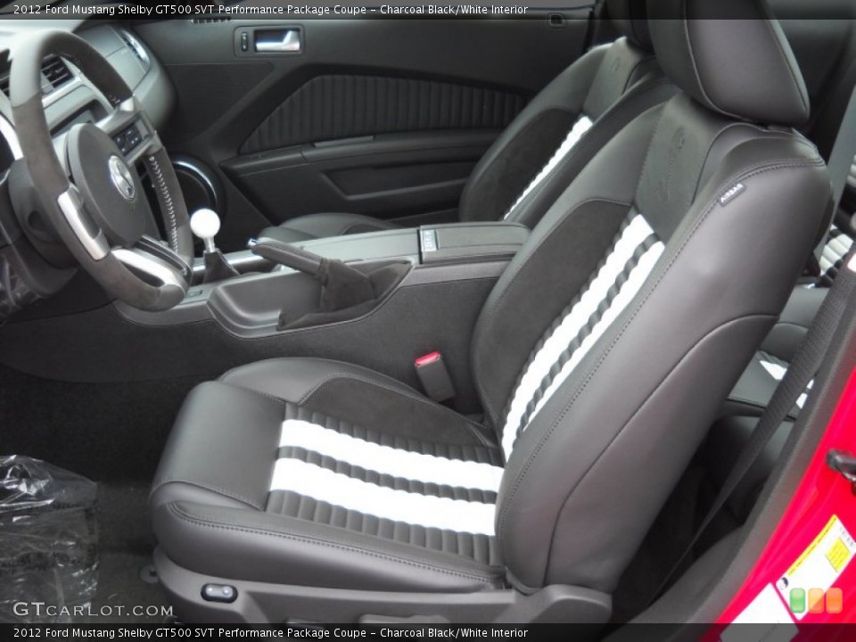 Charcoal Black/White Interior Photo for the 2012 Ford Mustang Shelby GT500 SVT Performance Package Coupe #51837706