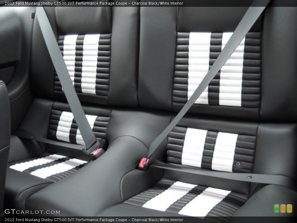 Charcoal Black/White Interior Photo for the 2012 Ford Mustang Shelby GT500 SVT Performance Package Coupe #51837760