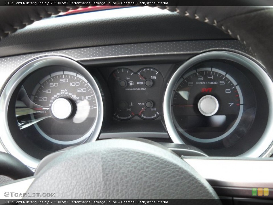 Charcoal Black/White Interior Gauges for the 2012 Ford Mustang Shelby GT500 SVT Performance Package Coupe #51837958