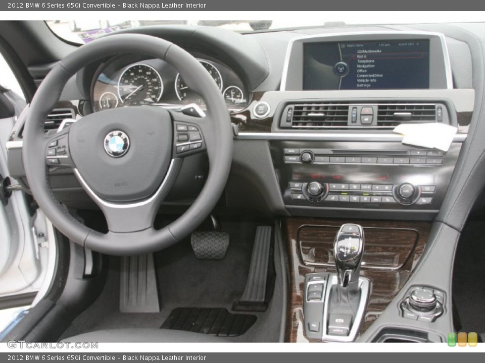 Black Nappa Leather Interior Dashboard for the 2012 BMW 6 Series 650i Convertible #51842998