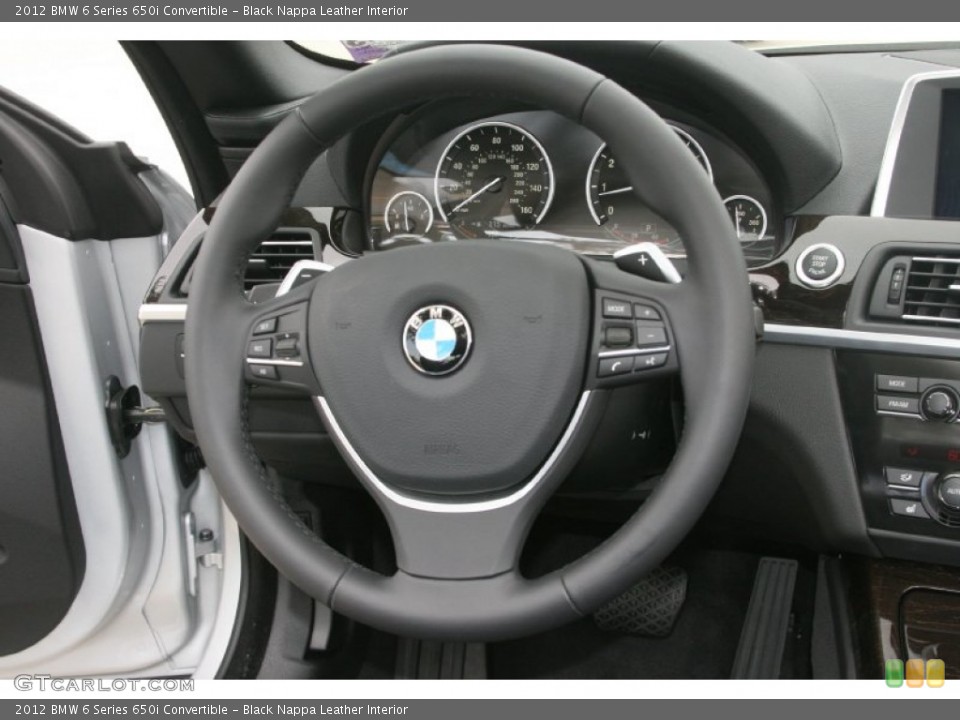 Black Nappa Leather Interior Steering Wheel for the 2012 BMW 6 Series 650i Convertible #51843007