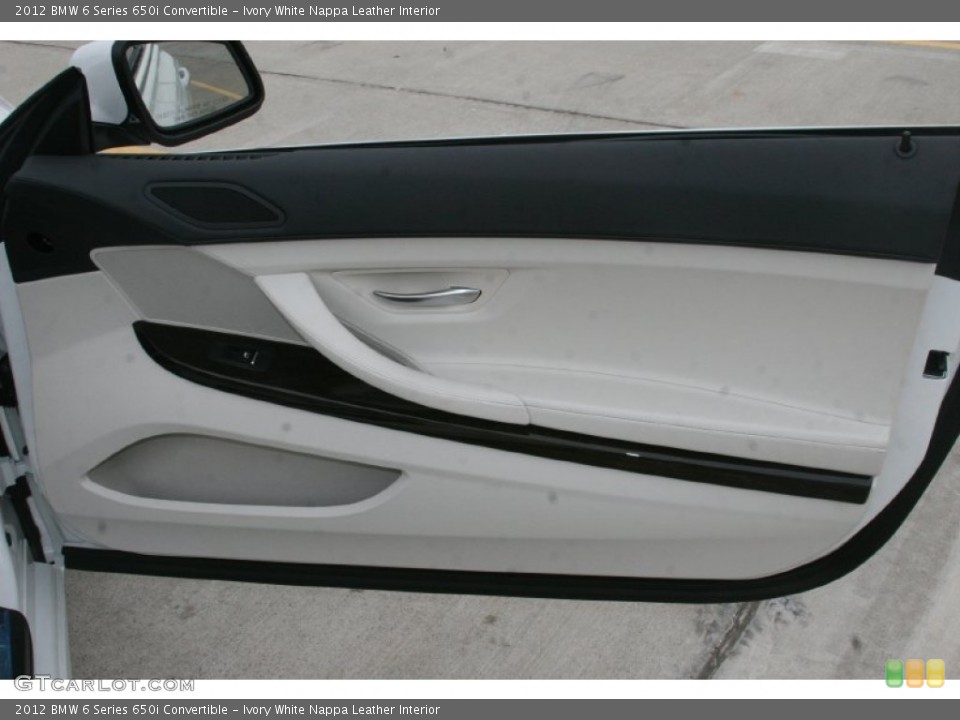 Ivory White Nappa Leather Interior Door Panel for the 2012 BMW 6 Series 650i Convertible #51843394