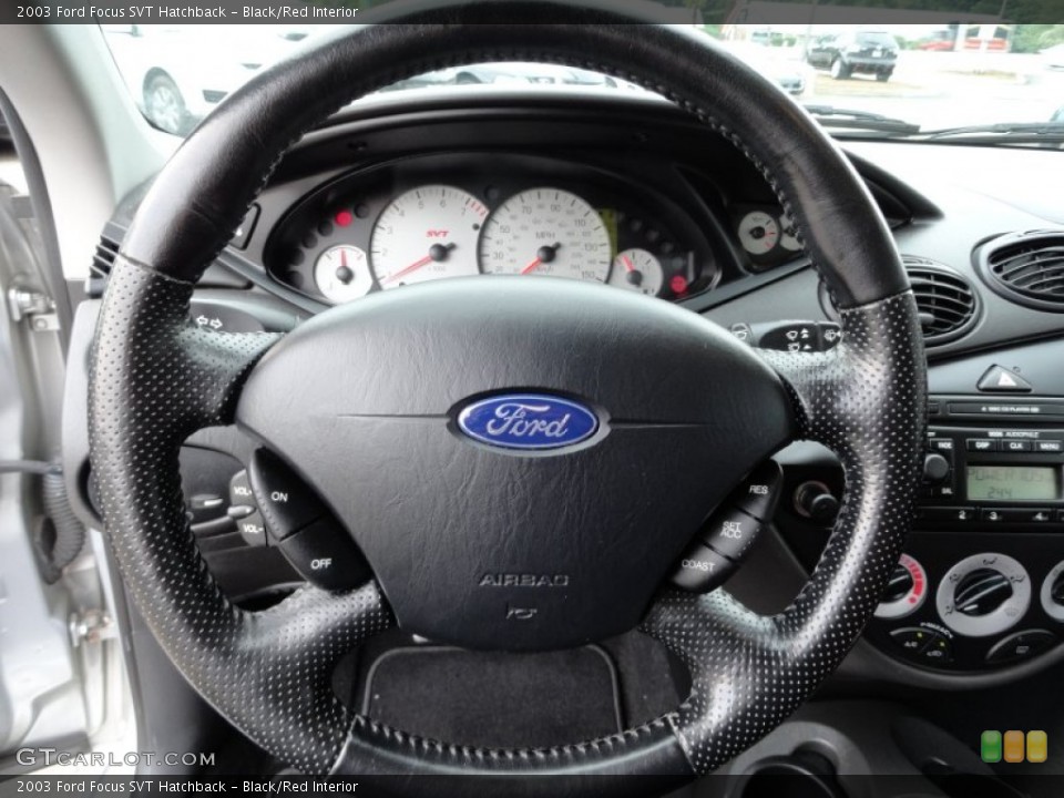 Black/Red Interior Steering Wheel for the 2003 Ford Focus SVT Hatchback #51866560