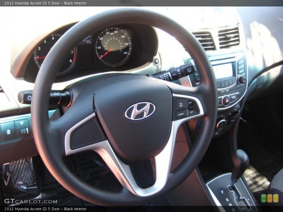 Black Interior Steering Wheel for the 2012 Hyundai Accent GS 5 Door #51871003