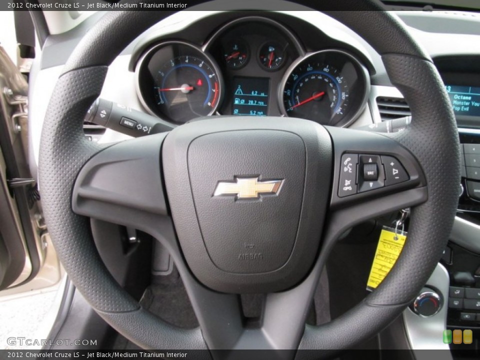 Jet Black/Medium Titanium Interior Steering Wheel for the 2012 Chevrolet Cruze LS #51883175