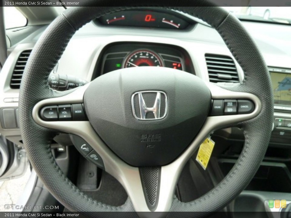 Black Interior Steering Wheel for the 2011 Honda Civic Si Sedan #51885467