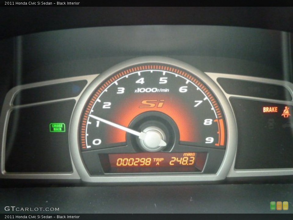 Black Interior Gauges for the 2011 Honda Civic Si Sedan #51885509