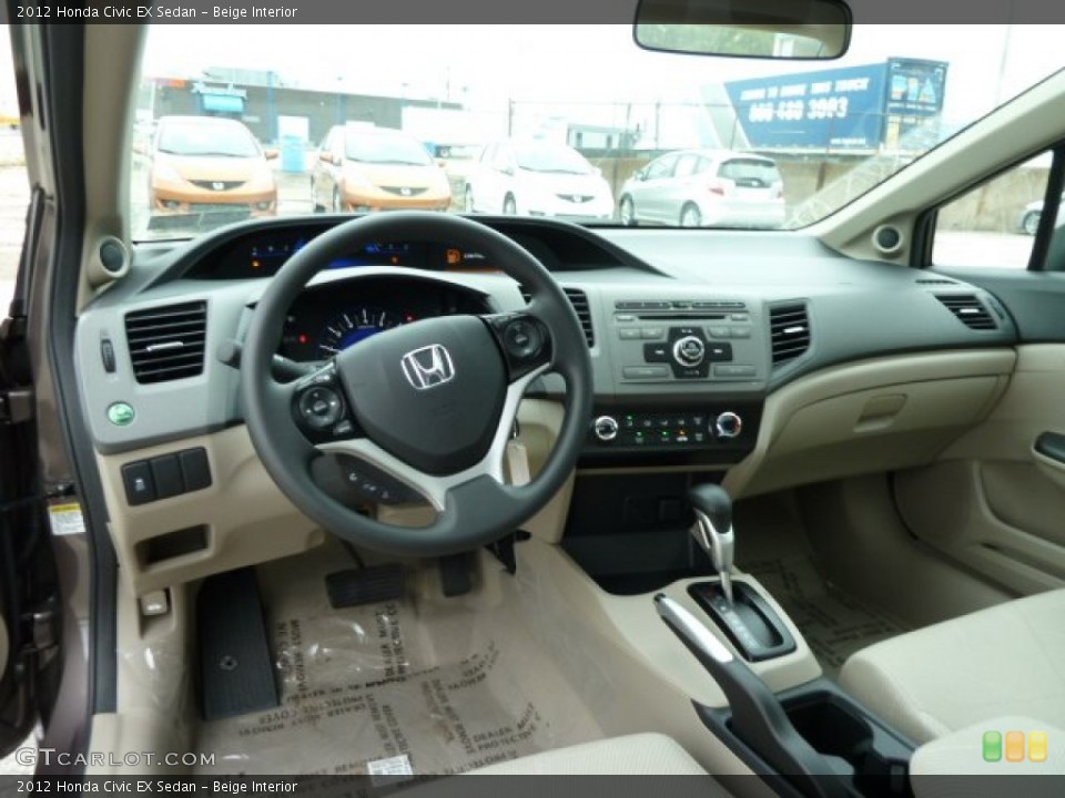 Beige Interior Dashboard for the 2012 Honda Civic EX Sedan #51885650