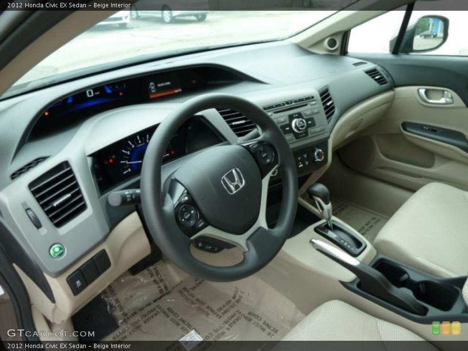 Beige Interior Prime Interior for the 2012 Honda Civic EX Sedan #51885704