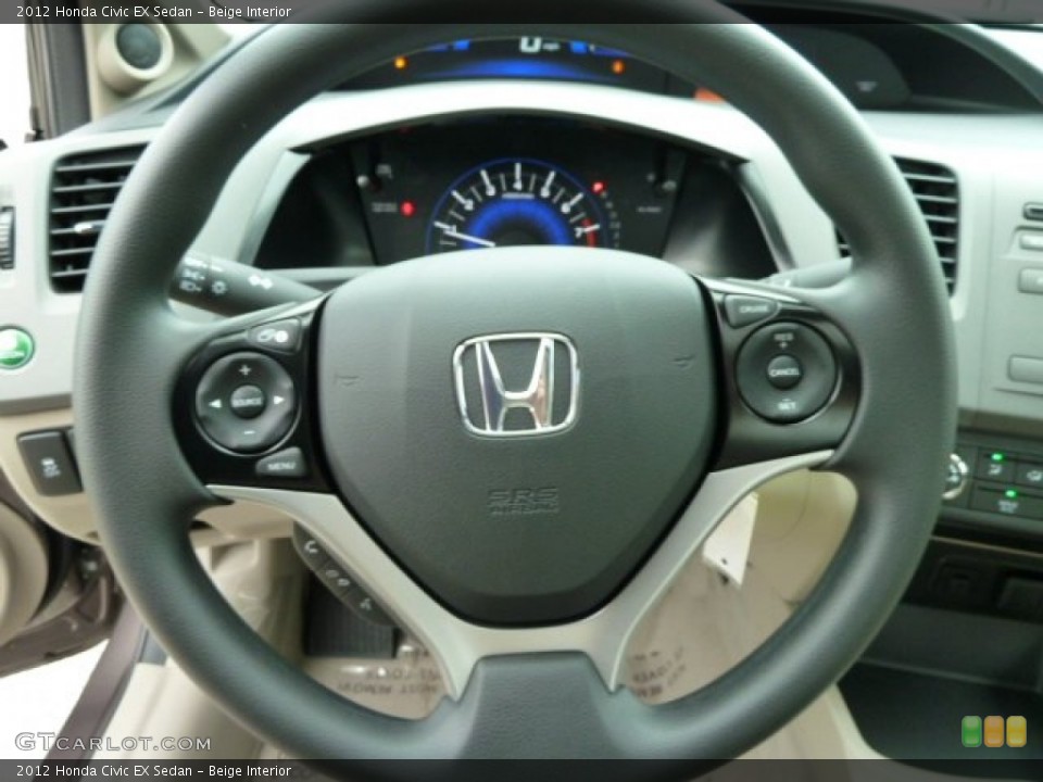 Beige Interior Steering Wheel for the 2012 Honda Civic EX Sedan #51885722