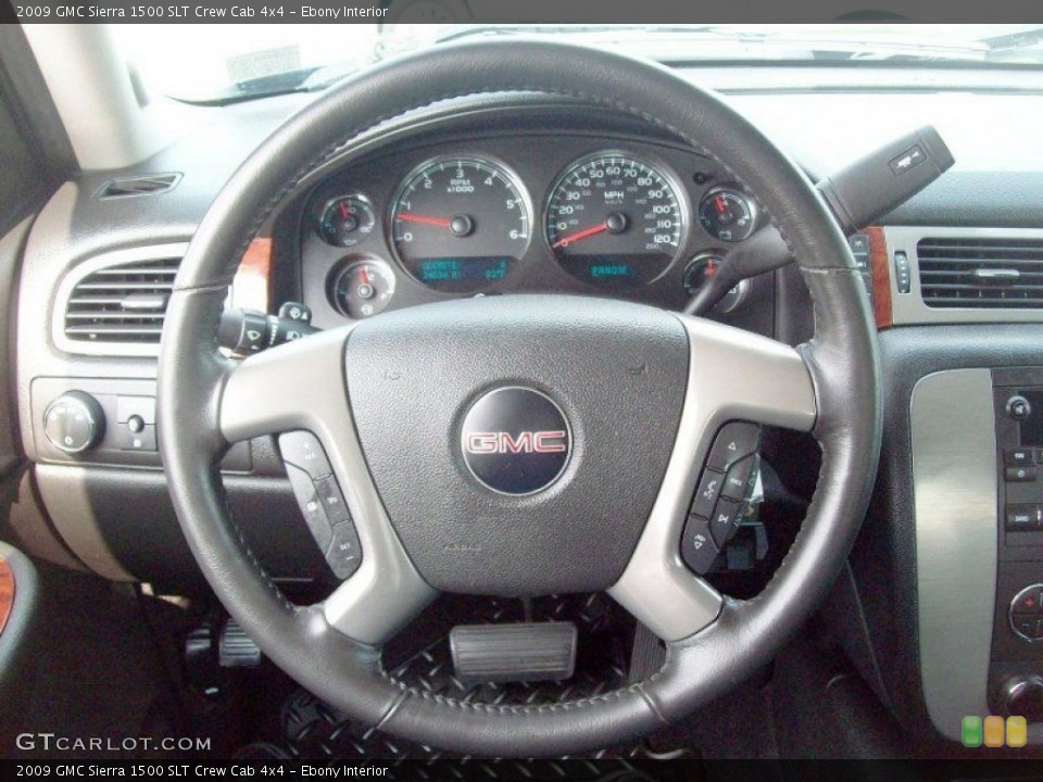 Ebony Interior Steering Wheel for the 2009 GMC Sierra 1500 SLT Crew Cab 4x4 #51887237
