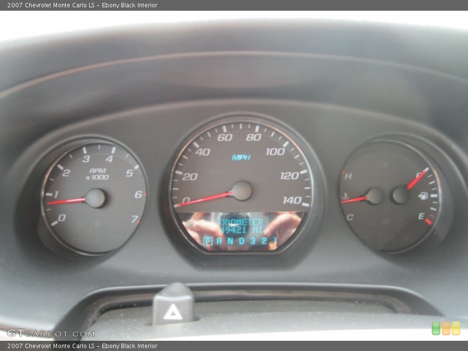 Ebony Black Interior Gauges for the 2007 Chevrolet Monte Carlo LS #51888686
