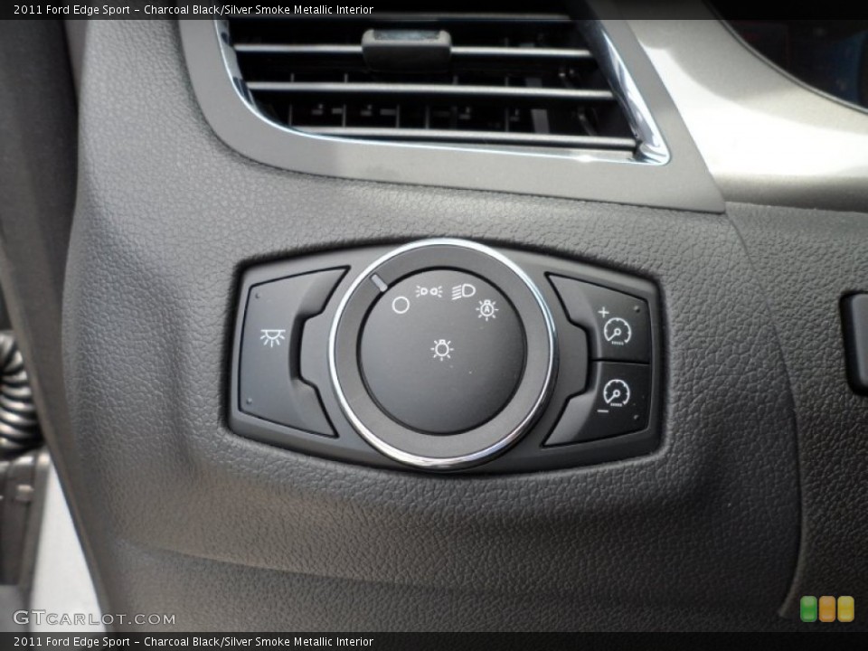 Charcoal Black/Silver Smoke Metallic Interior Controls for the 2011 Ford Edge Sport #51894176